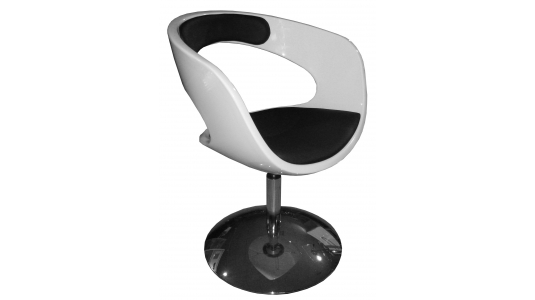 Fauteuil / si&egrave;ge blanc et noir GROOVY  image 1