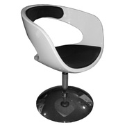 Fauteuil / si&egrave;ge blanc et noir GROOVY  image pub1