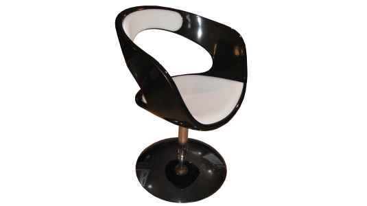 Fauteuil / si&egrave;ge noir et blanc GROOVY  image 1