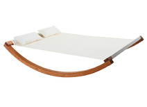 Hamac transat double de jardin blanc cass&eacute; OUESSANT