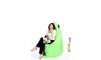 Housse de pouf g&eacute;ant bicolore gris et anis BIG MILIBAG 