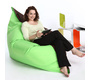 Housse de pouf g&eacute;ant bicolore marron et vert anis BIG MILIBAG 