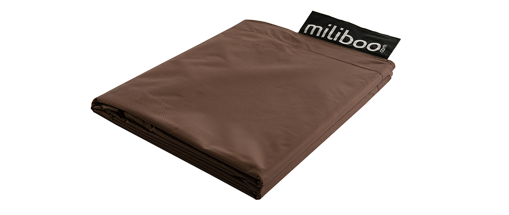 Housse de pouf g&eacute;ant marron BIG MILIBAG