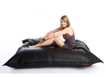 Housse de pouf g&eacute;ant matelass&eacute; noir BIG MILIBAG TREND 