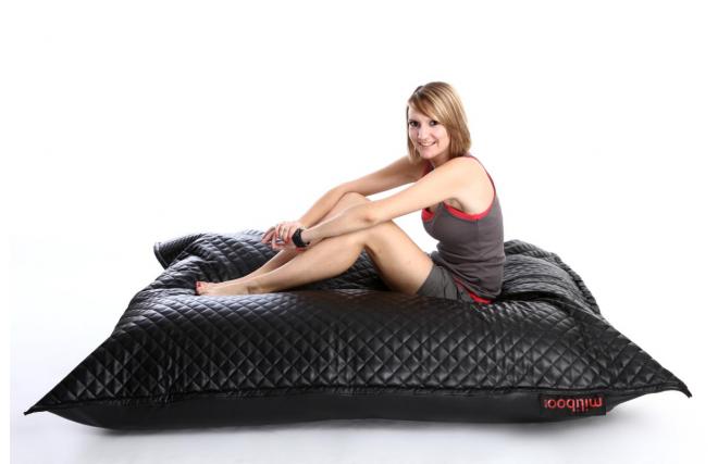Housse de pouf g&eacute;ant matelass&eacute; noir BIG MILIBAG TREND 