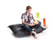 Housse de pouf grise SMALL MILIBAG