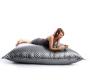 Housse pouf matelass&eacute; argent&eacute; BIG MILIBAG TREND 