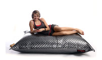 Housse pouf matelass&eacute; argent&eacute; BIG MILIBAG TREND 