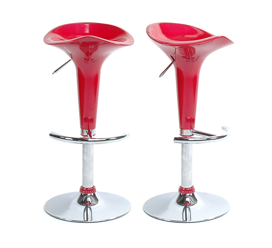 Tabouret de bar / cuisine rouge design GALAXY (lot