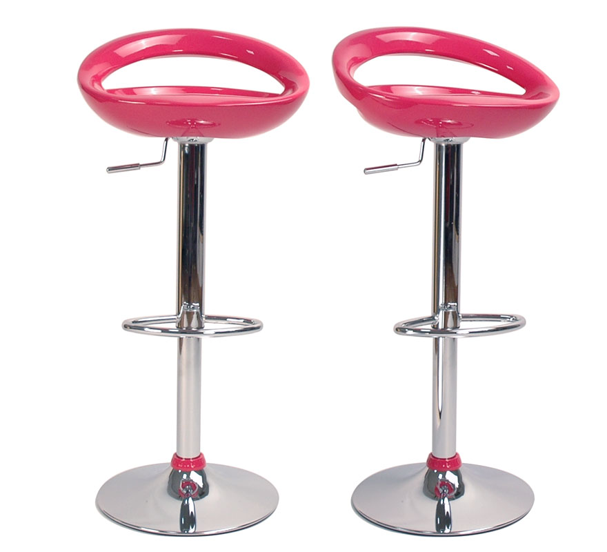 Tabouret : Lot de 2 tabourets de bar COMET rose