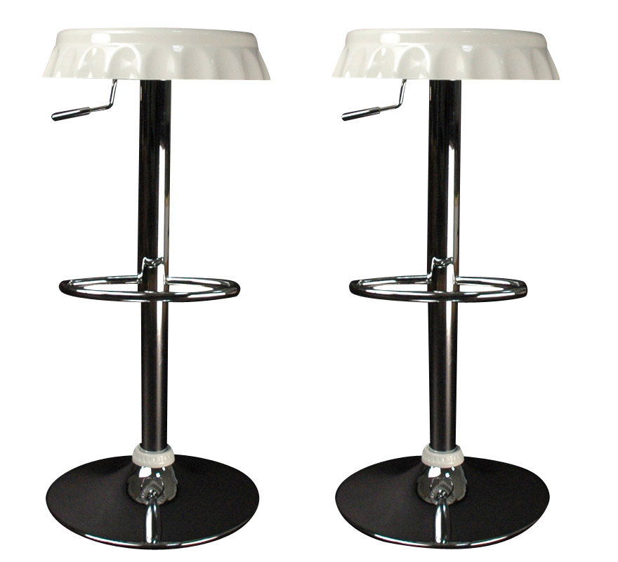 Tabouret : Lot de 2 tabourets de bar / cuisine CAPSULE blanc