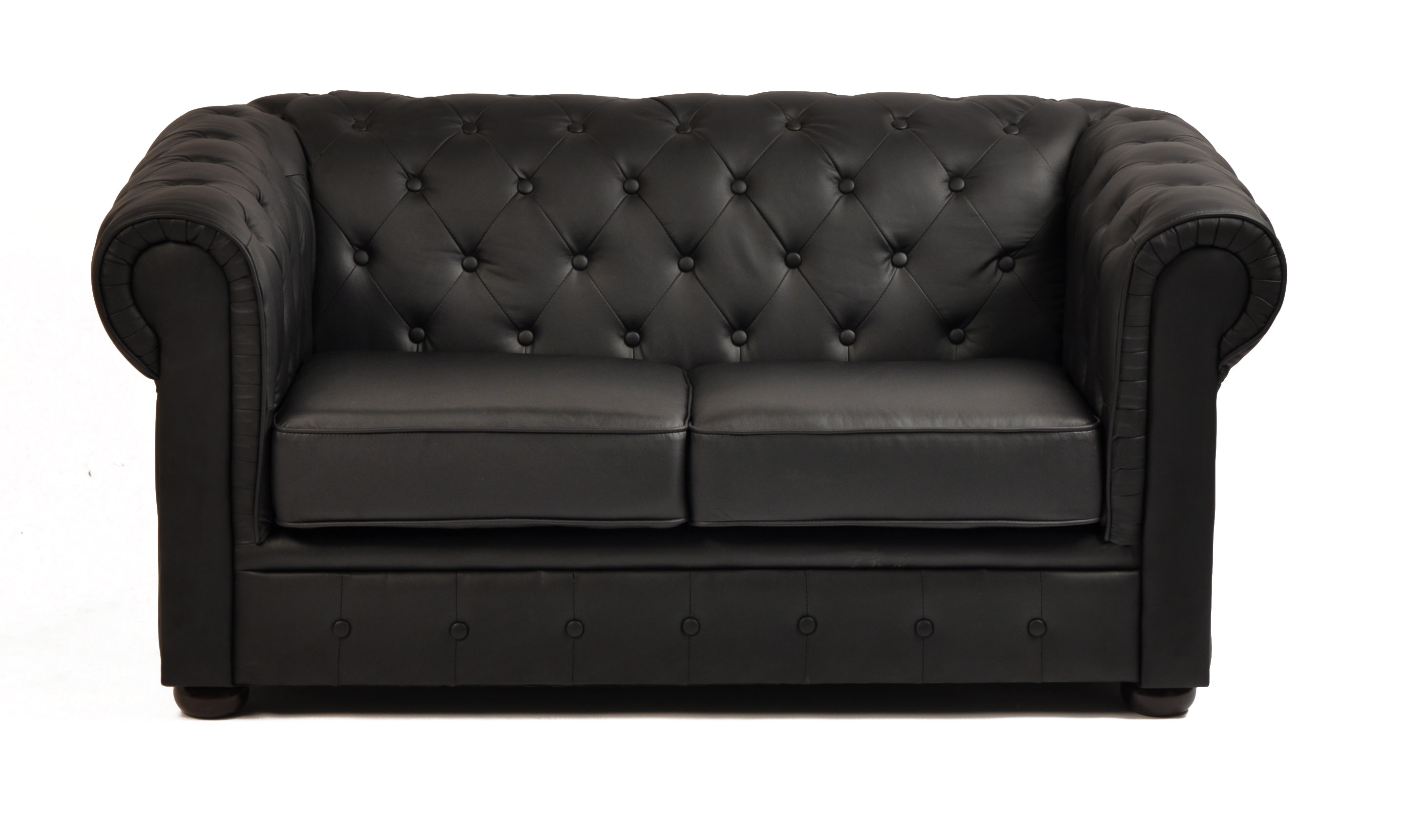 Canap CHESTERFIELD noir 2 places