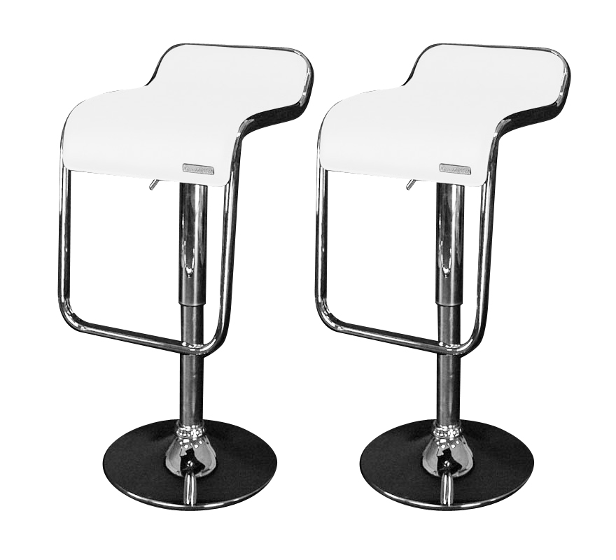 Tabouret de bar / cuisine blanc ANDROMEDE (lot de