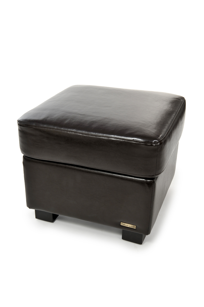 Pouf / repose pied Club cuir marron