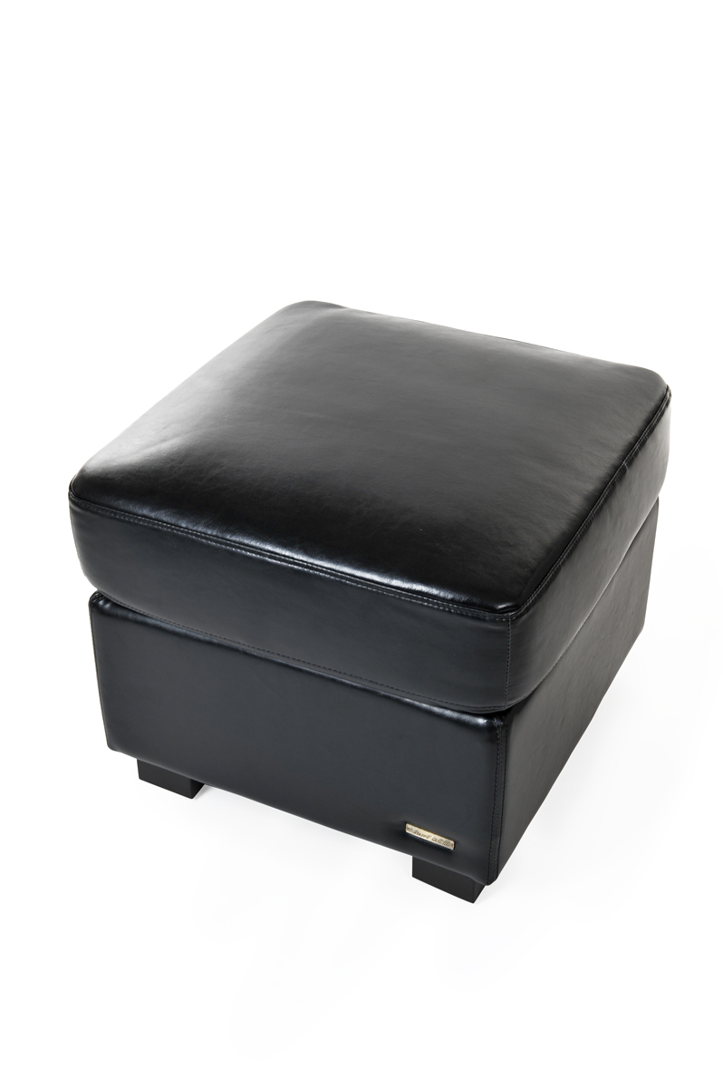 Pouf / repose pied Club cuir noir