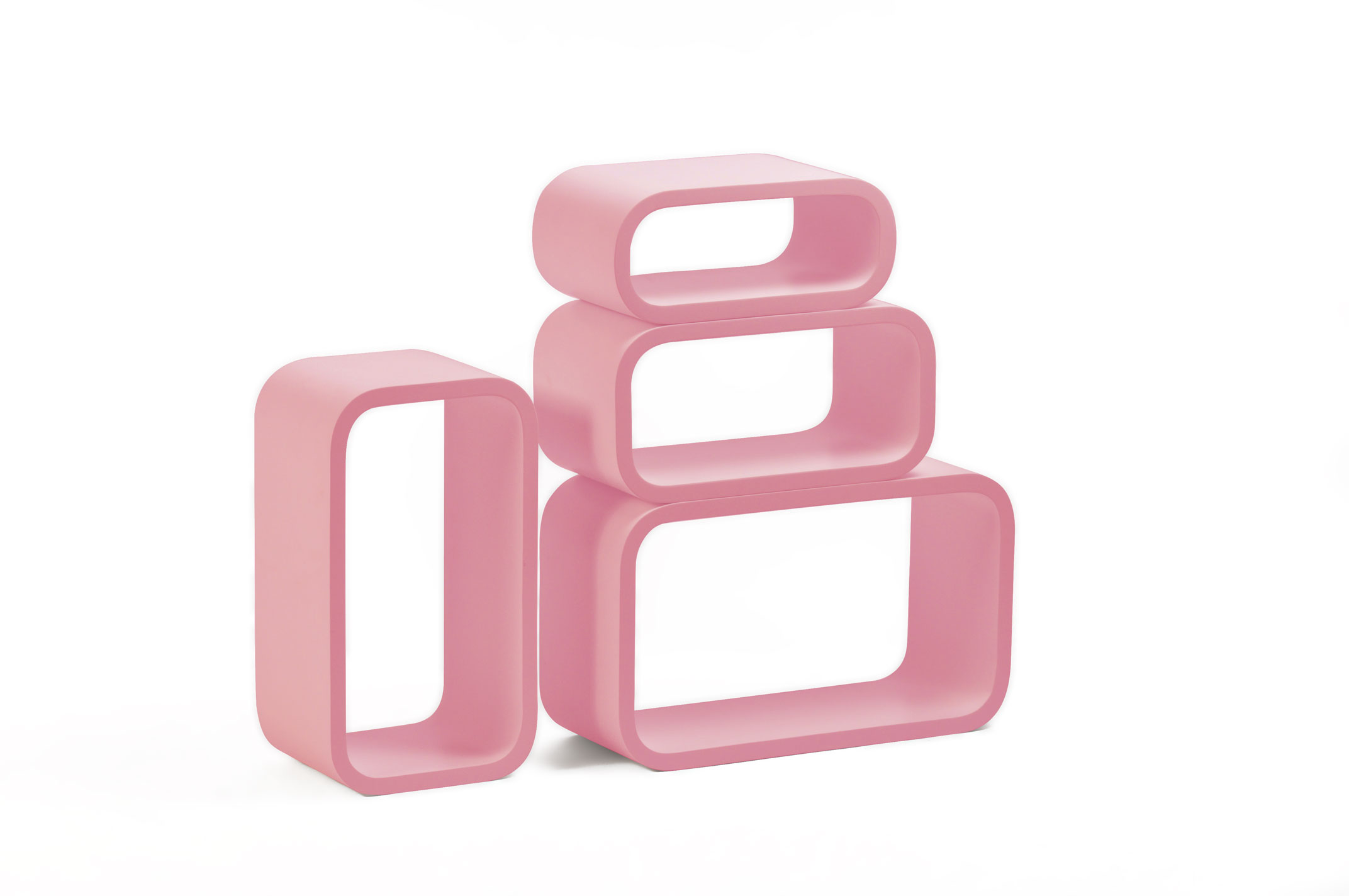 Miliboo - Set de 4 �tag�res rectangle POP coloris rose