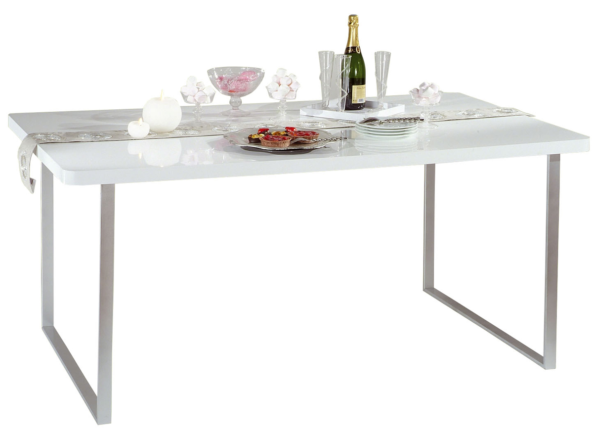 Table de cuisine / salle manger blanche laque rec