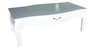 Table basse baroque blanche 1 tiroir Louisa