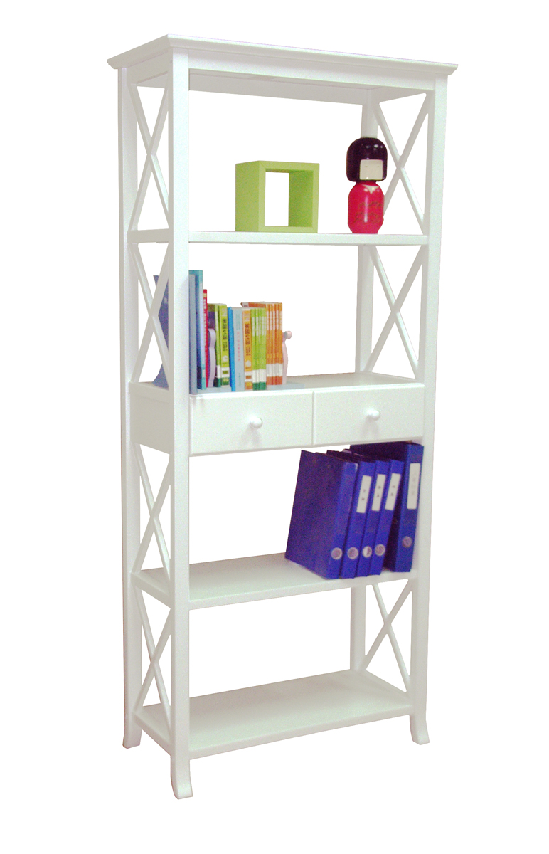 Miliboo - Etag�re / biblioth�que blanche en peuplier CINA