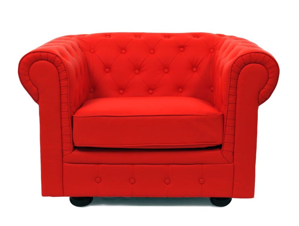 Fauteuil Chesterfield coloris rouge