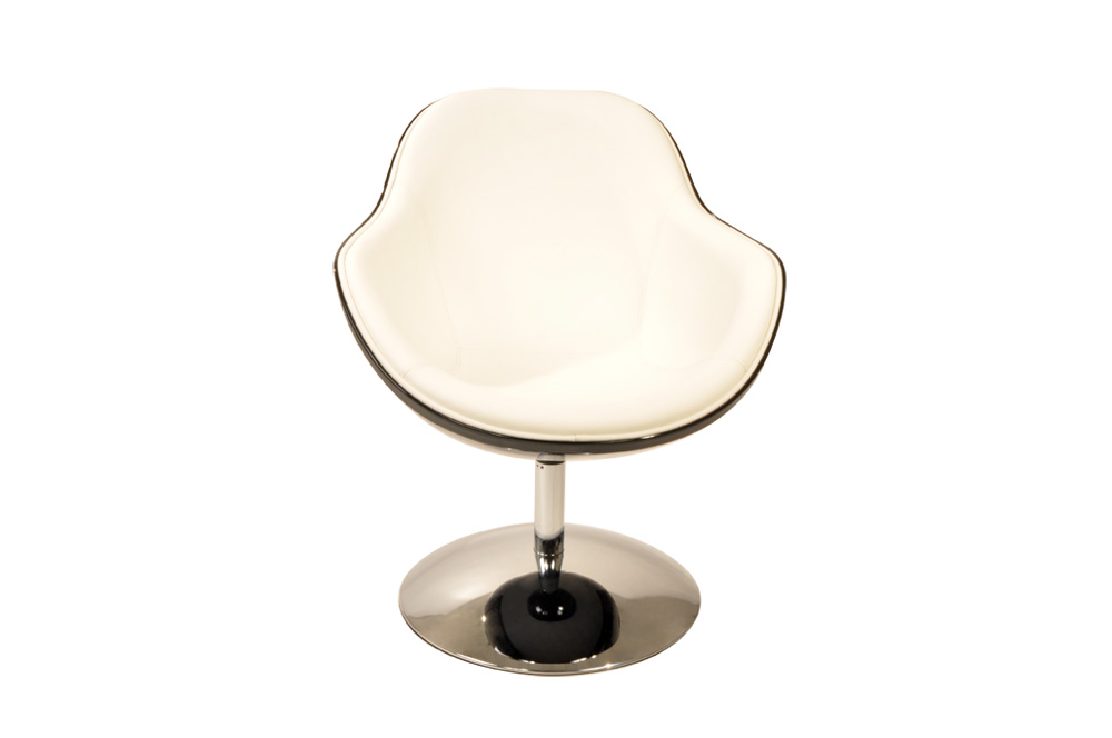 Fauteuil / chaise design rtro blanc et noir Solly
