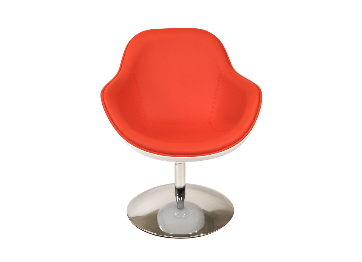 Fauteuil / chaise design rtro blanc et rouge Solly