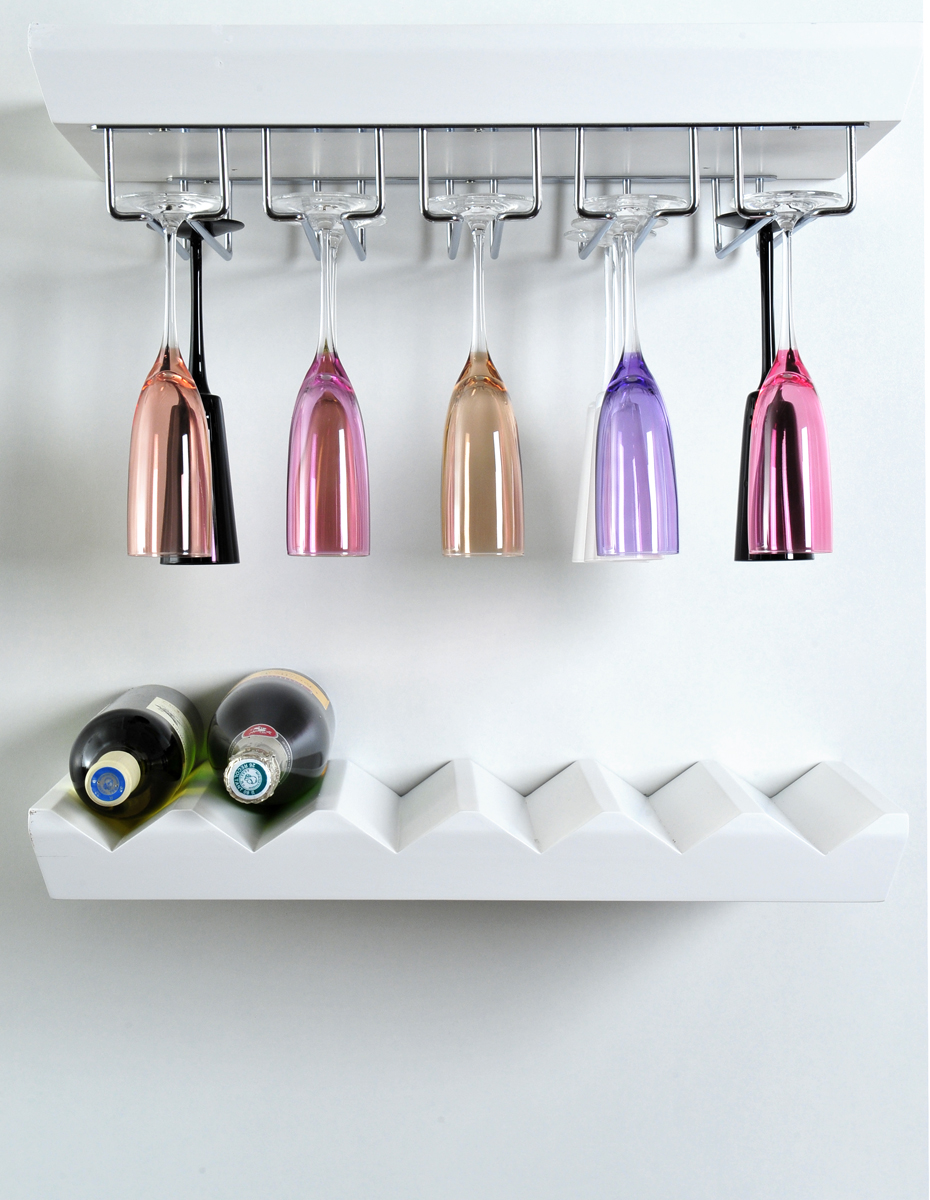 Etagres de bar porte verres et porte bouteilles bl