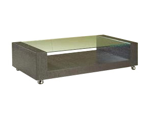 Table basse de salon moderne ULISSE weng&eacute; verre tremp&eacute;