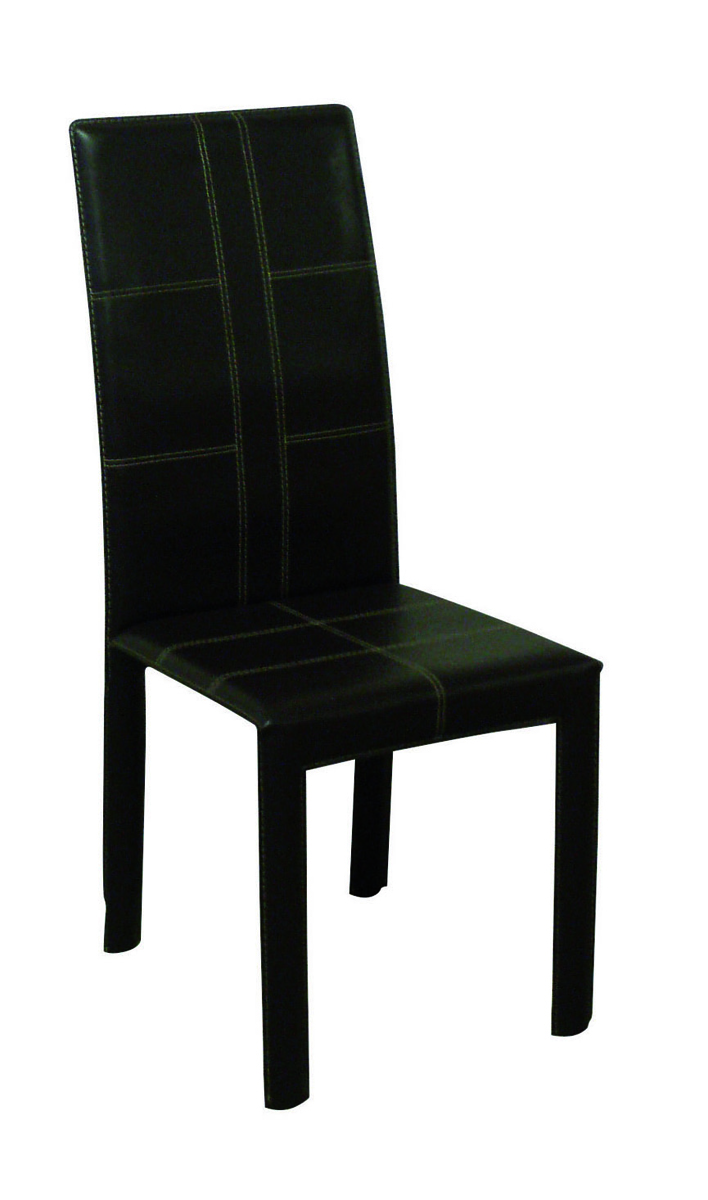 Chaise cuir chocolat ABBY (lot de 4)
