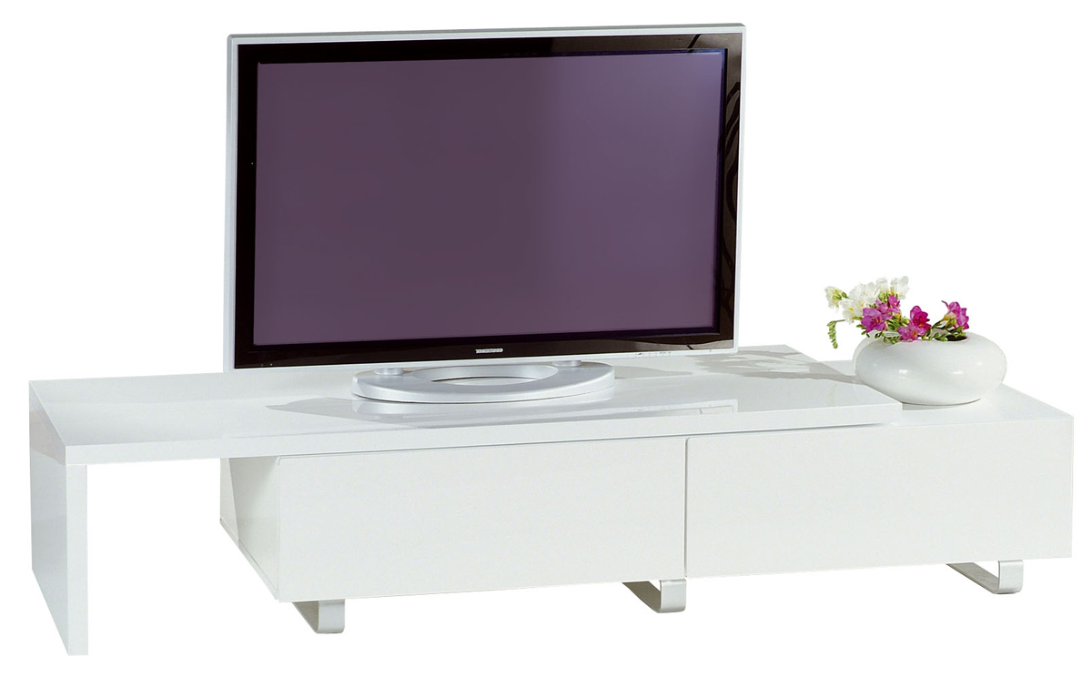 meuble tv laque blanc extensible new york