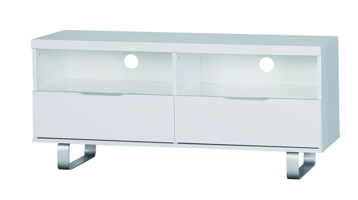 Ce meuble tv design astucieux ne pourra que vous s�duire ! Ses 2 casiers vo