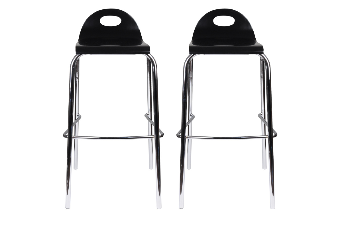 Lot de 2 tabouret de bar / cuisine noir Callisto
