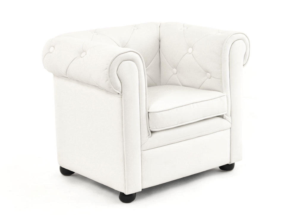 Fauteuil enfant blanc - BABY CHESTERFIELD