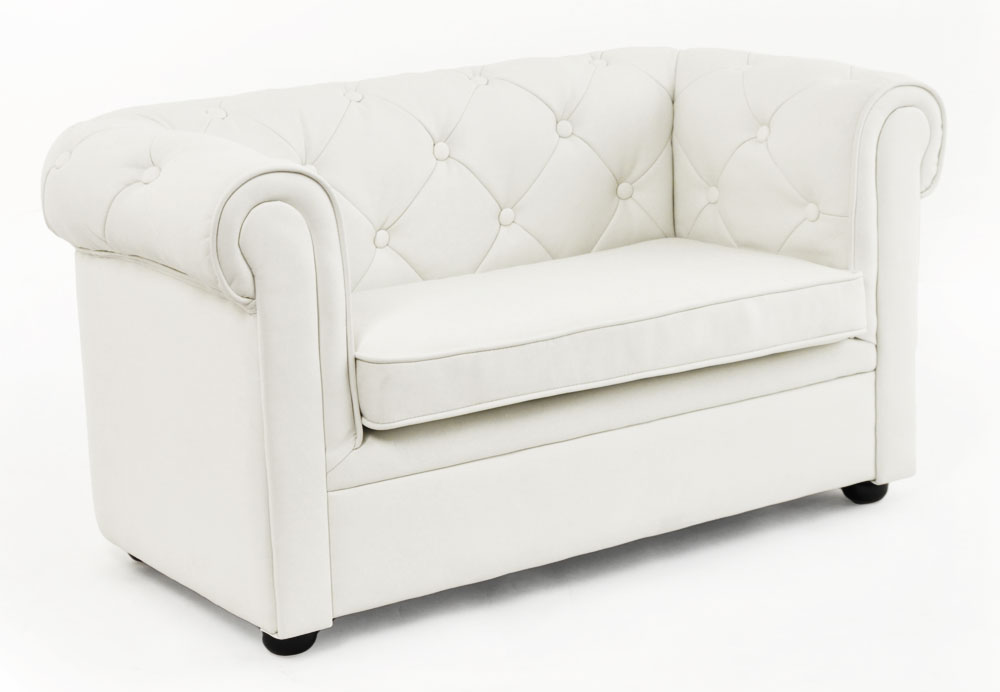 Canap enfant 2 places blanc - BABY CHESTERFIELD