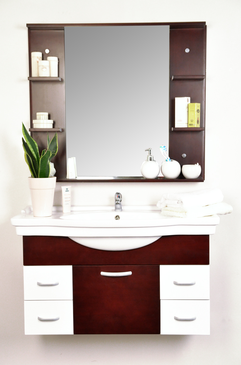 Ensemble de meubles de salle de bain LISMORE : vasque, meuble sous-vasque et miroir