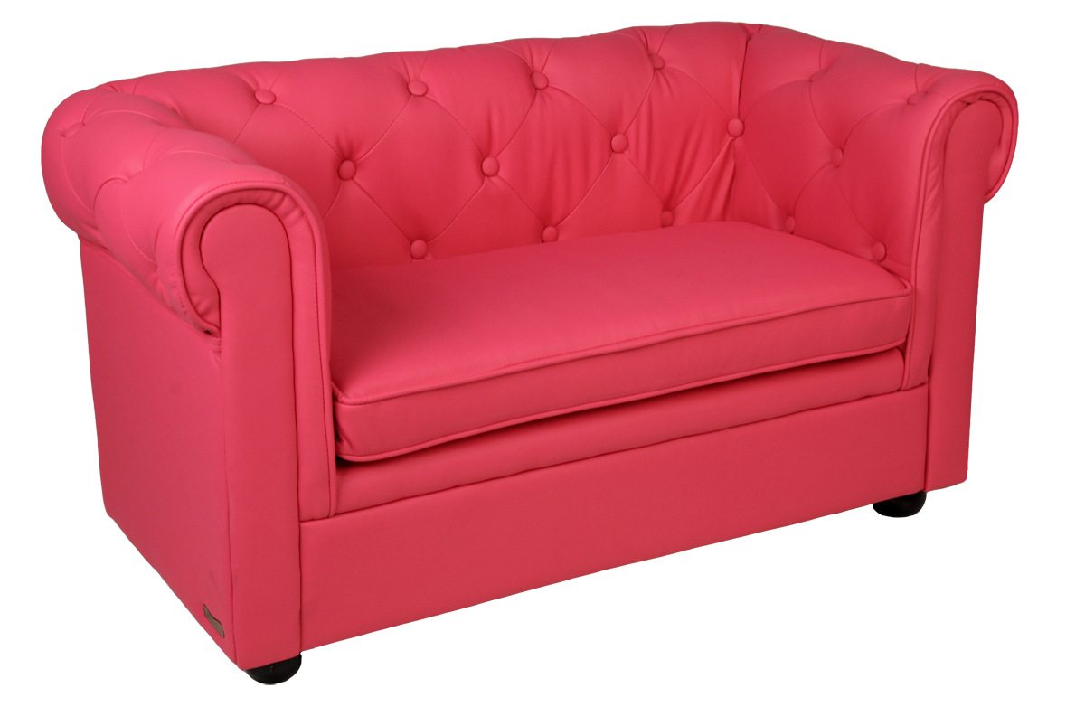 Canap enfant 2 places framboise - BABY CHESTERFI