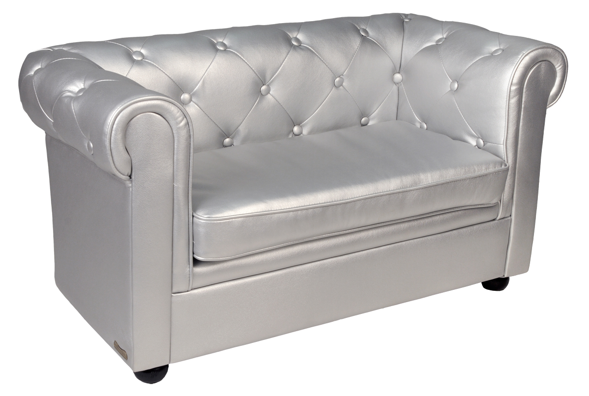 Canap enfant 2 places argent - BABY CHESTERFIELD