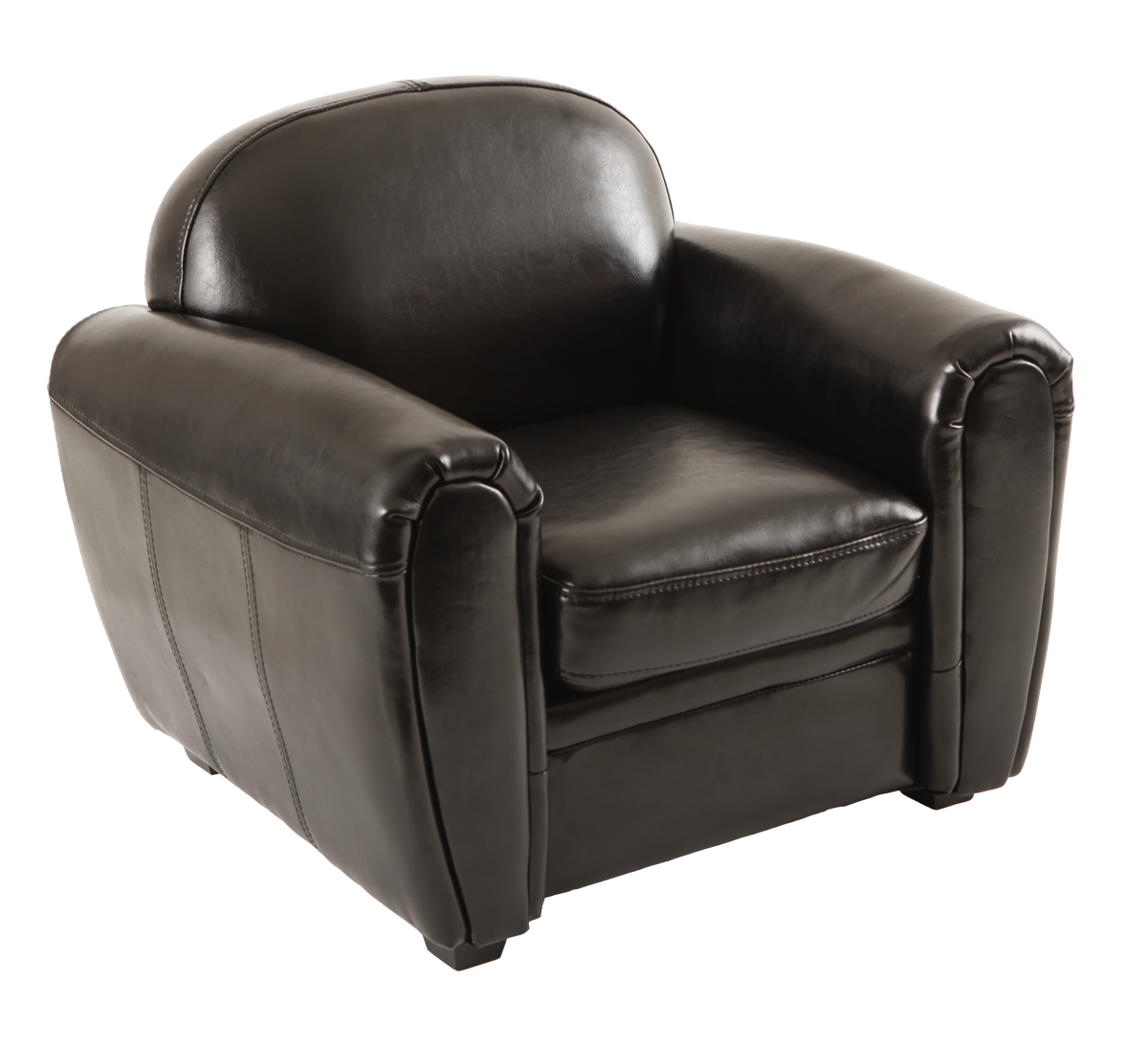 Fauteuil Club enfant en cuir noir Baby Club