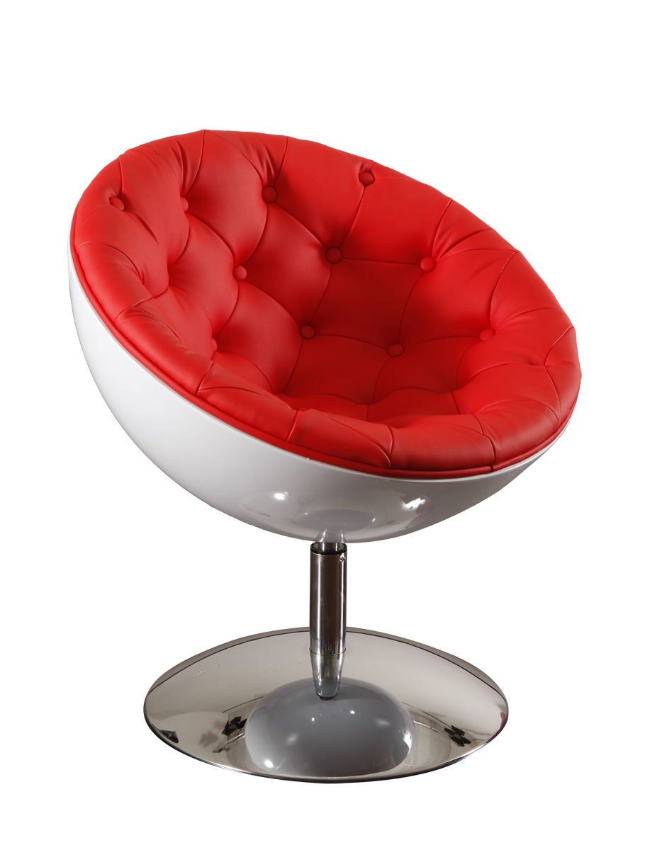 Fauteuil design rtro blanc et rouge New Stanley