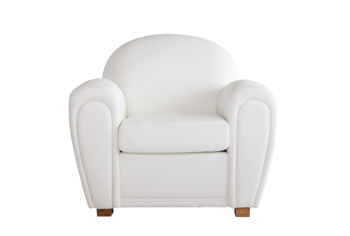 Fauteuil Club cuir blanc New Club