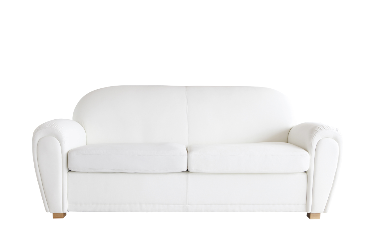 Canap club cuir blanc 3 places New Club
