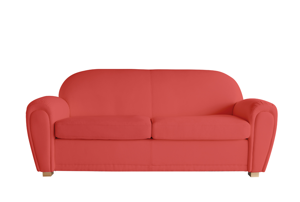 Canap club cuir rouge 3 places New Club