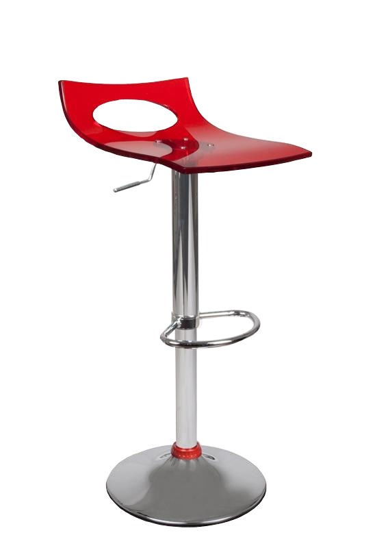 Tabouret de bar / cuisine plexiglas rouge CALYPSO