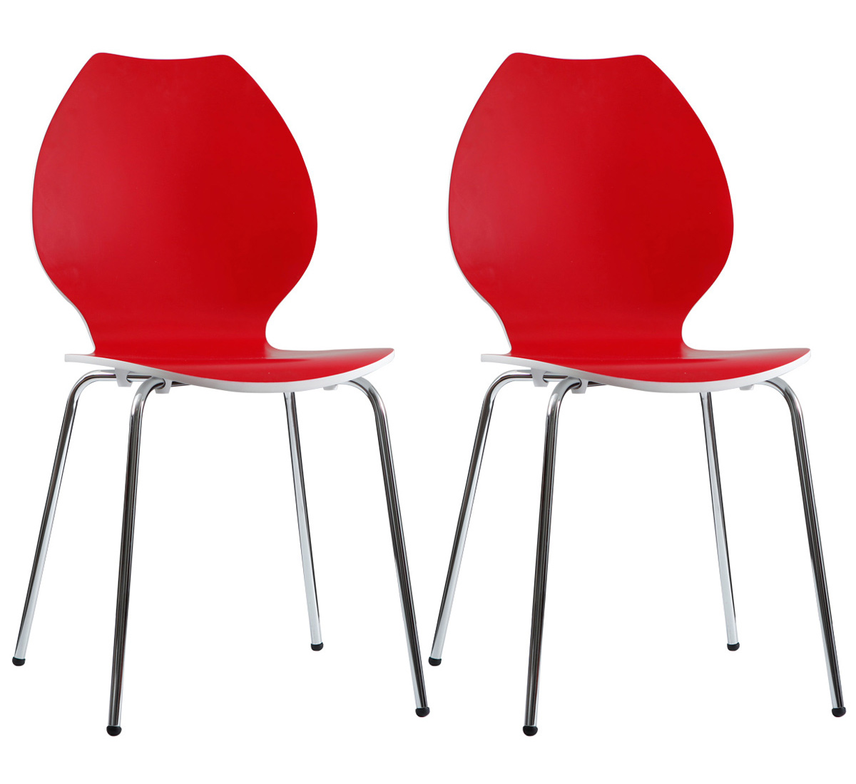 Lot de 2 chaises design cuisine rouges AVA