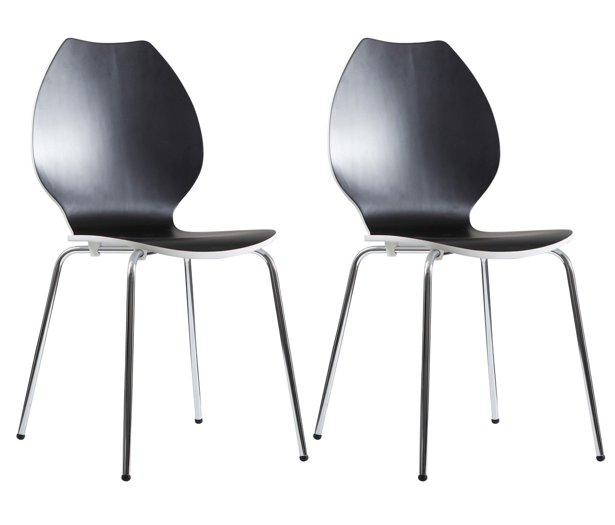 Lot de 2 chaises design cuisine noires AVA