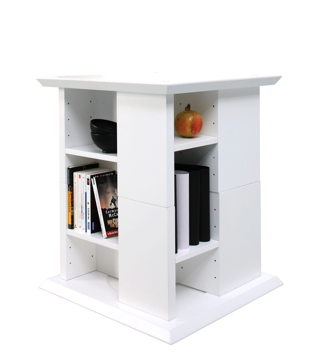 Bibliothque multimdia blanche / bout de canap up t