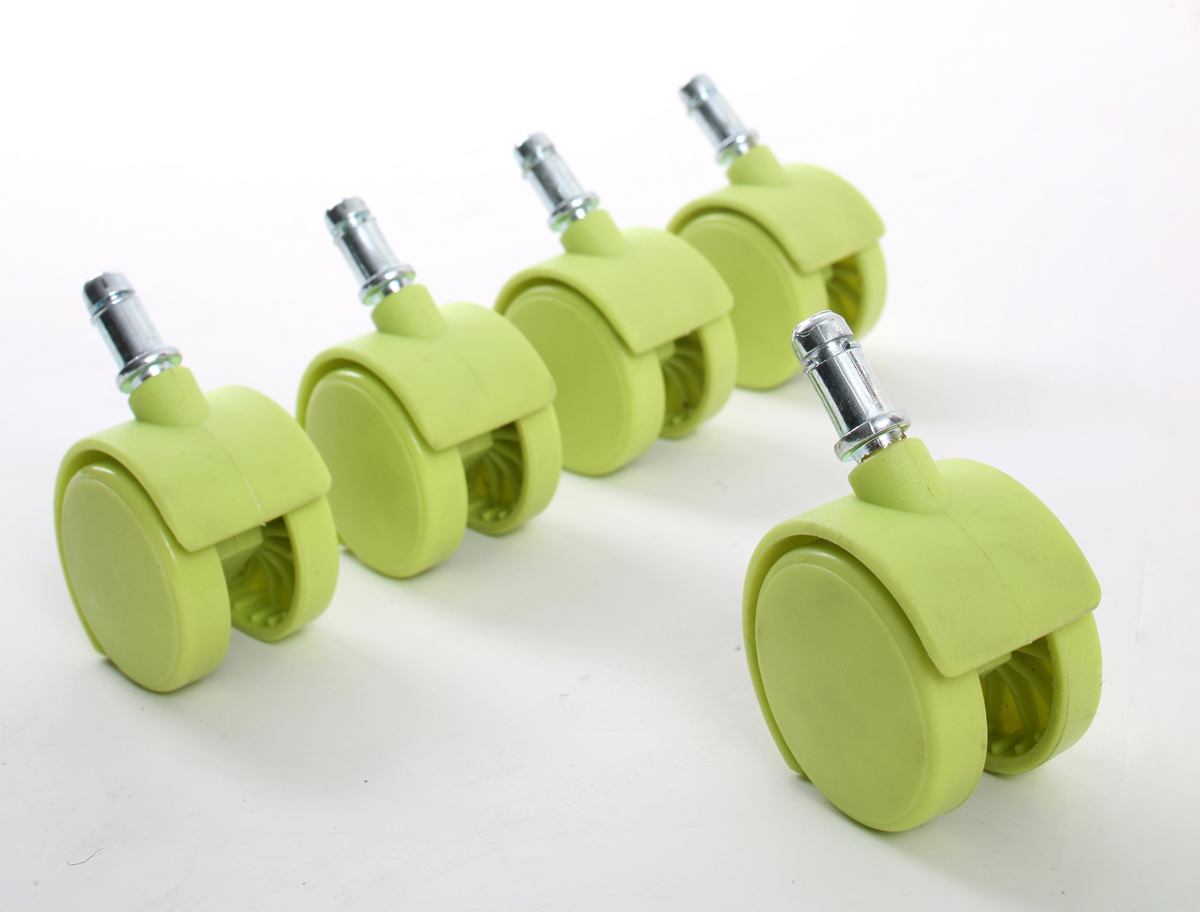 Roulettes vertes compatible base blanche