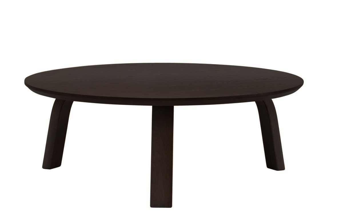 Table basse ronde bois noir NELLA