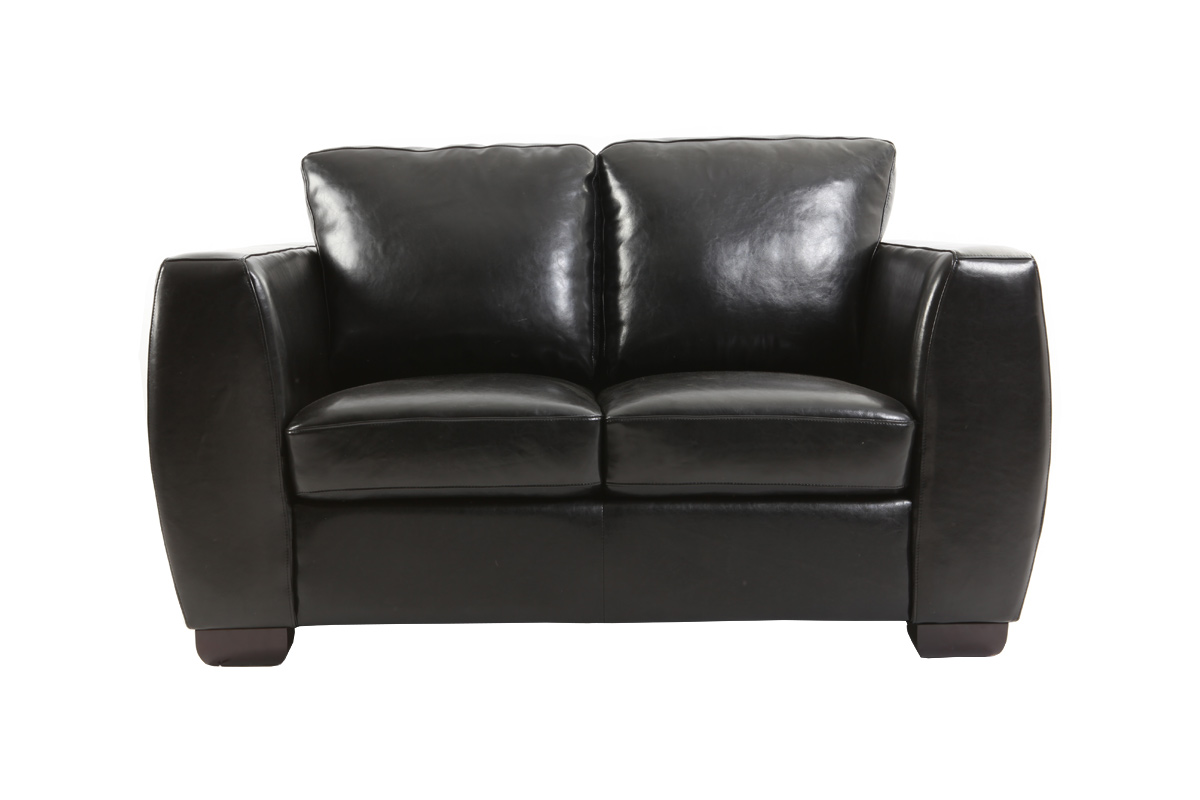 Canap cuir noir 2 places NEW CHICAGO