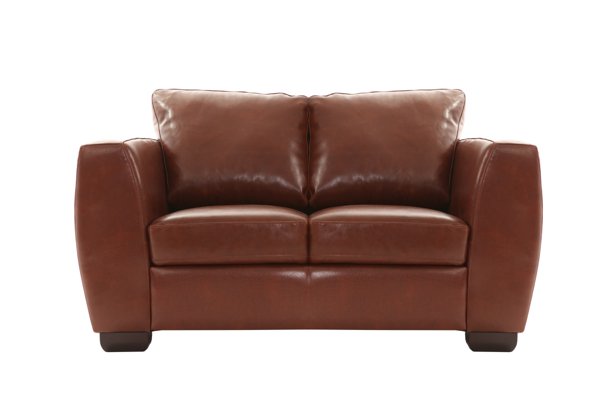 Canap cuir 2 places marron clair NEW CHICAGO